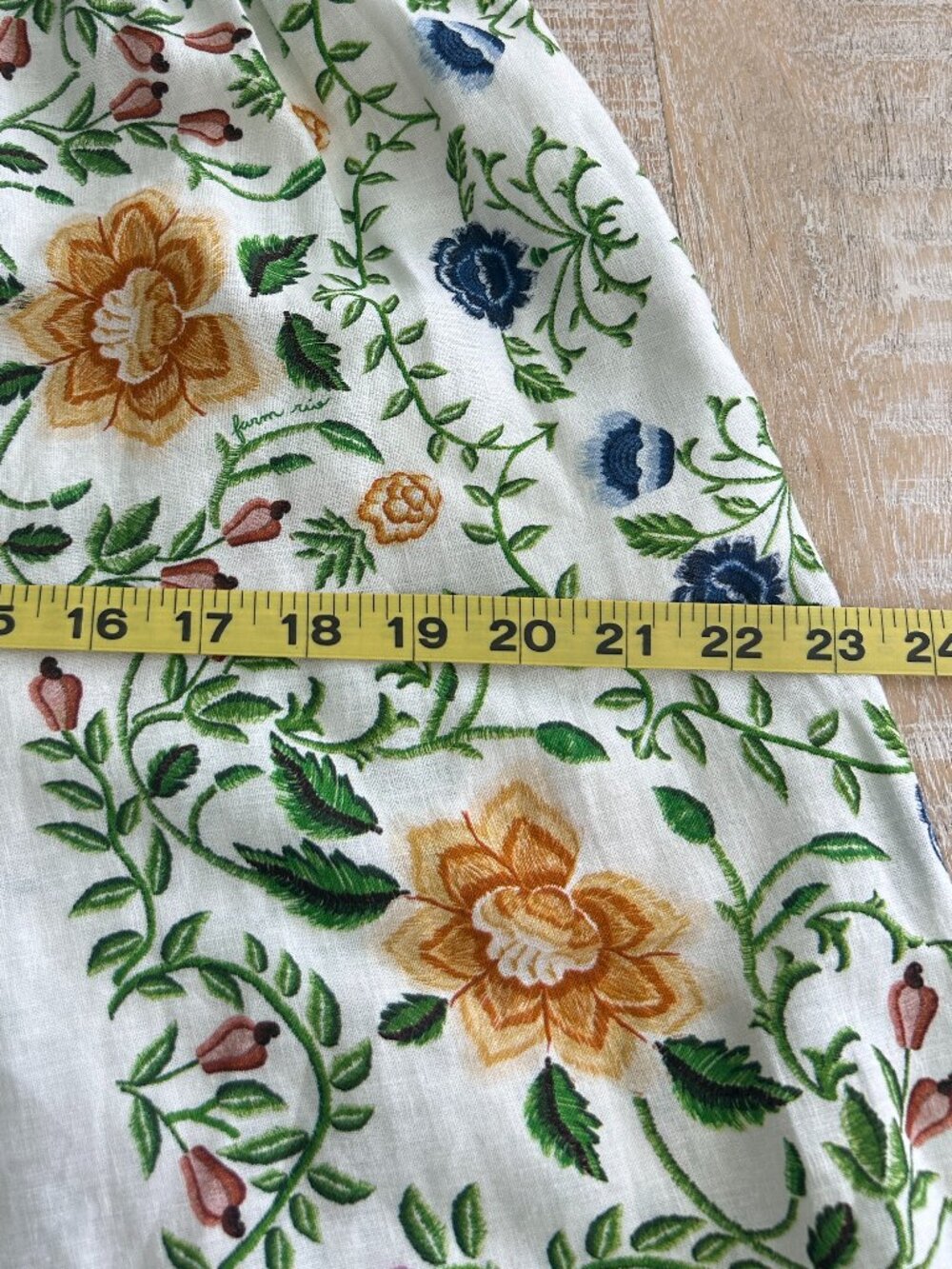 Farm Rio Folk Floral Linen Blend White Short-Sleeve Wide-Leg Jumpsuit Small NWT - Picture 12 of 16